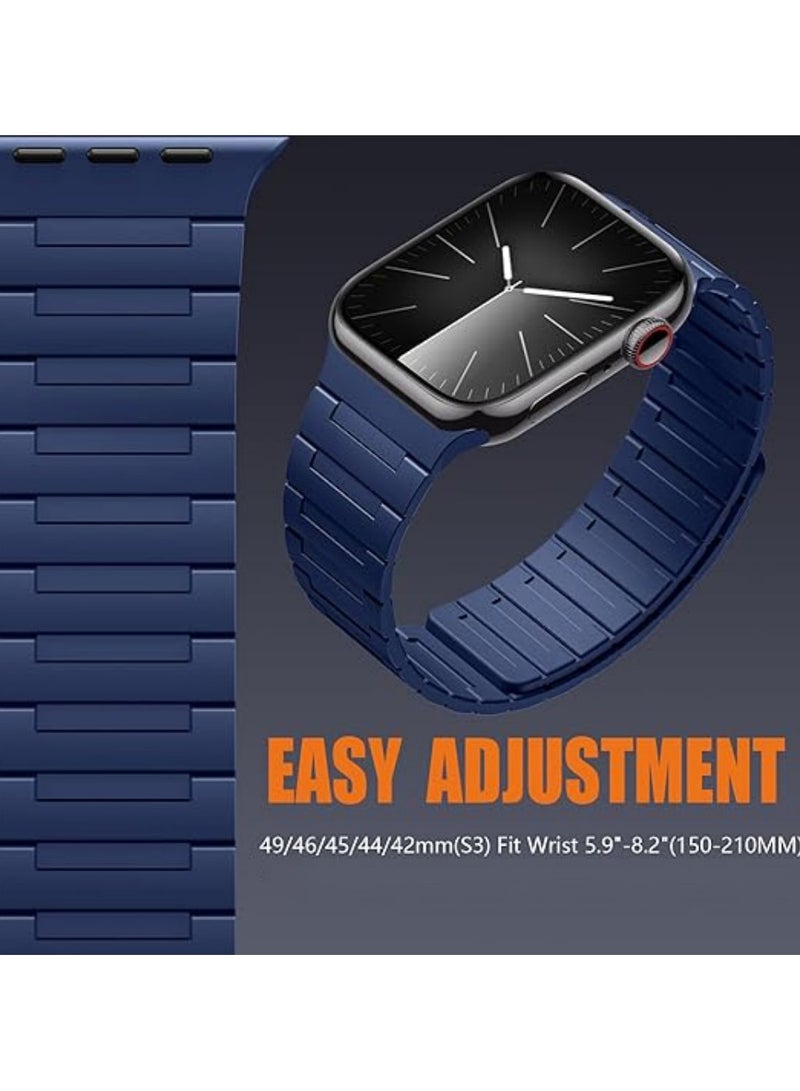 ICARLUS Magnetic Watchband Compatible with Apple Watch for Men 44mm 45mm 46mm 49mm 42mm（Series 3） Women Silicone Sport Strong Magnet Strap for iWatch Series 10 9 ULTRA 2 SE 8 7 6 5 4 3 1 - Image 4