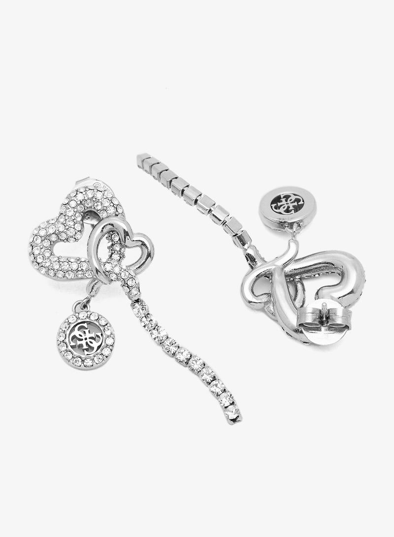 GUESS Pave Hearts Drop Earrings - Image 2