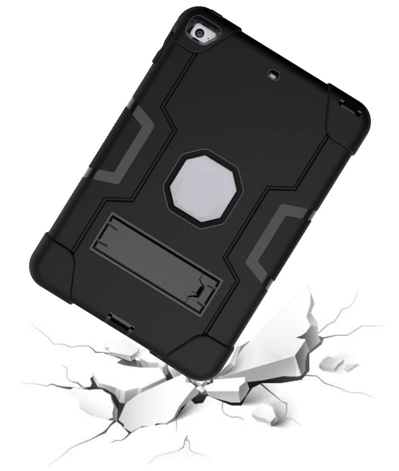 Jaorty Case for iPad mini 5 2019,for iPad mini 4 2015,7.9 Inch,3 in 1 Hybrid [Soft&Hard] Heavy Duty Rugged Stand Cover Shockproof Anti-Slip Anti-Scratch Full-Body Protective Case,Black/Black - Image 3