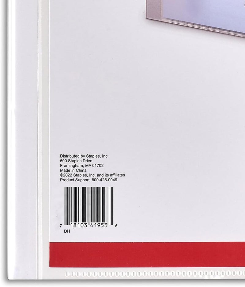 Staples Presentation Binder 24 Sleeve Capacity White - Image 4
