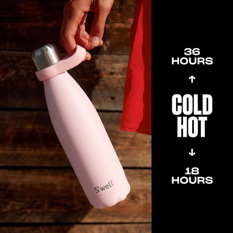 S'well Stainless Steel Water Bottle, 17oz, Pink Topaz, Triple Layered Vacuum Insulated Containers Keeps Drinks Cold for 36 Hours and Hot for 18, BPA Free, Perfect for On the Go - Image 1