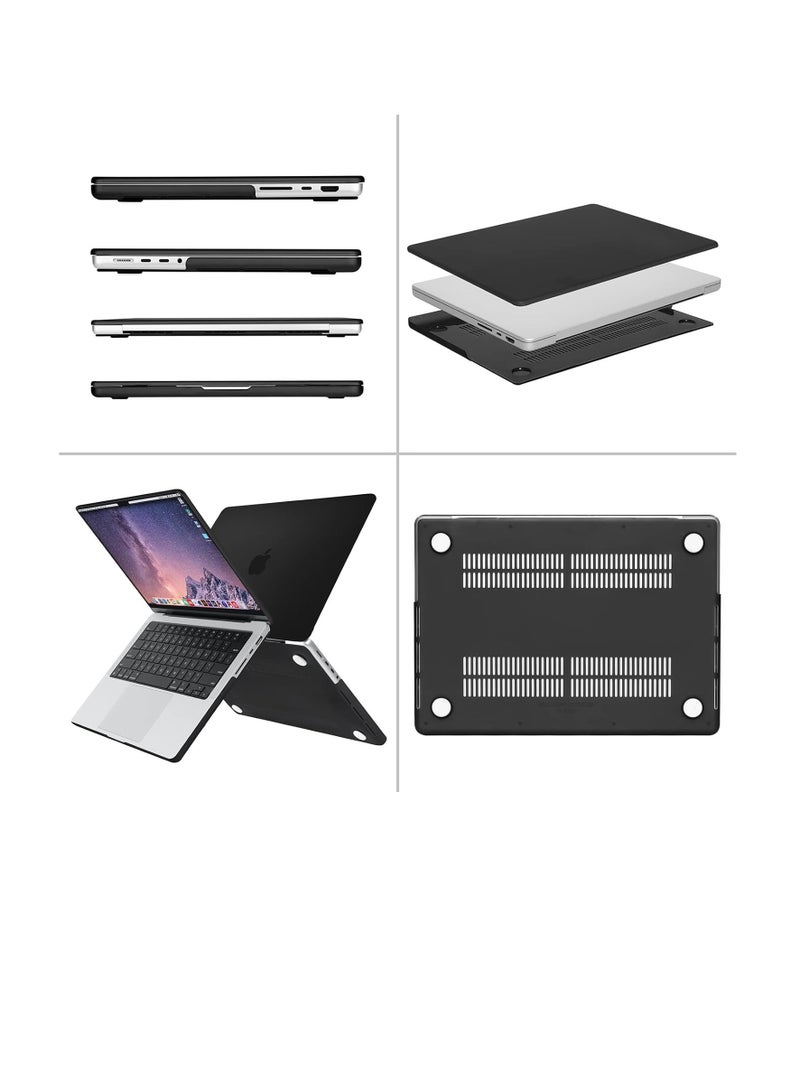 Generic Compatible For MacBook Pro 14 inch Case 2023 2022 2021 Release M3 A2918 A2992 M2 A2779 M1 A2442 Protective Plastic Hard Shell Case Cover Color Black  - Image 3
