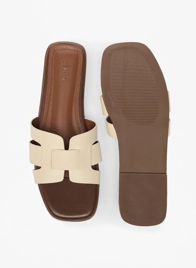 Celeste Women's Solid Slip-On Flat Sandals