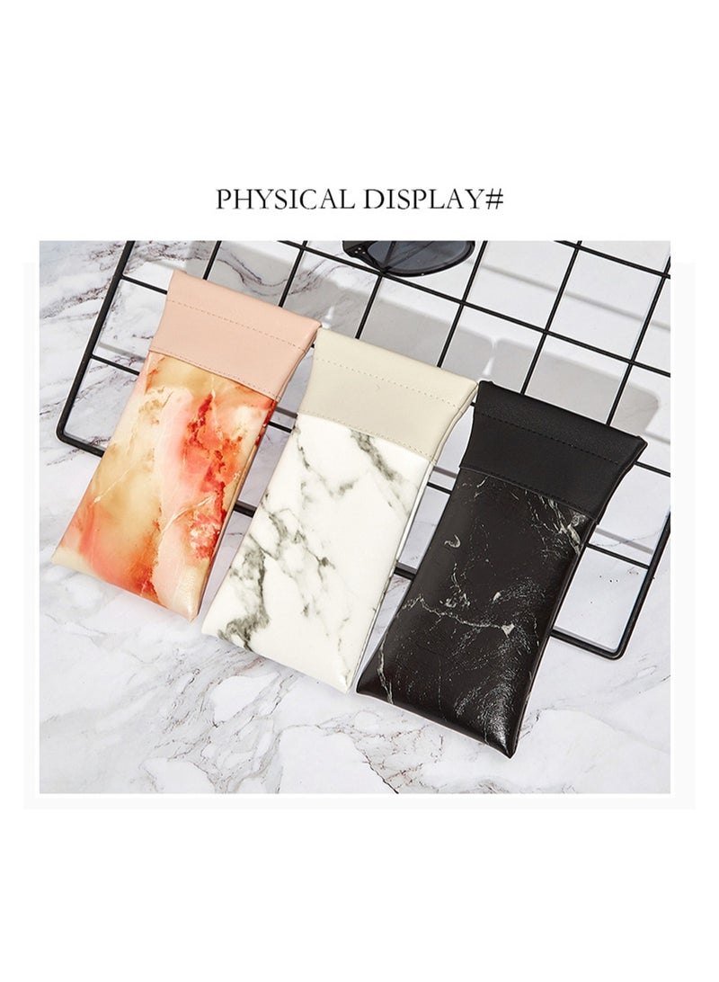 3 Pack PU Leather Sunglasses Pouch Portable Eyeglasses Case for Travel Unisex Eyewear Holder - Image 2