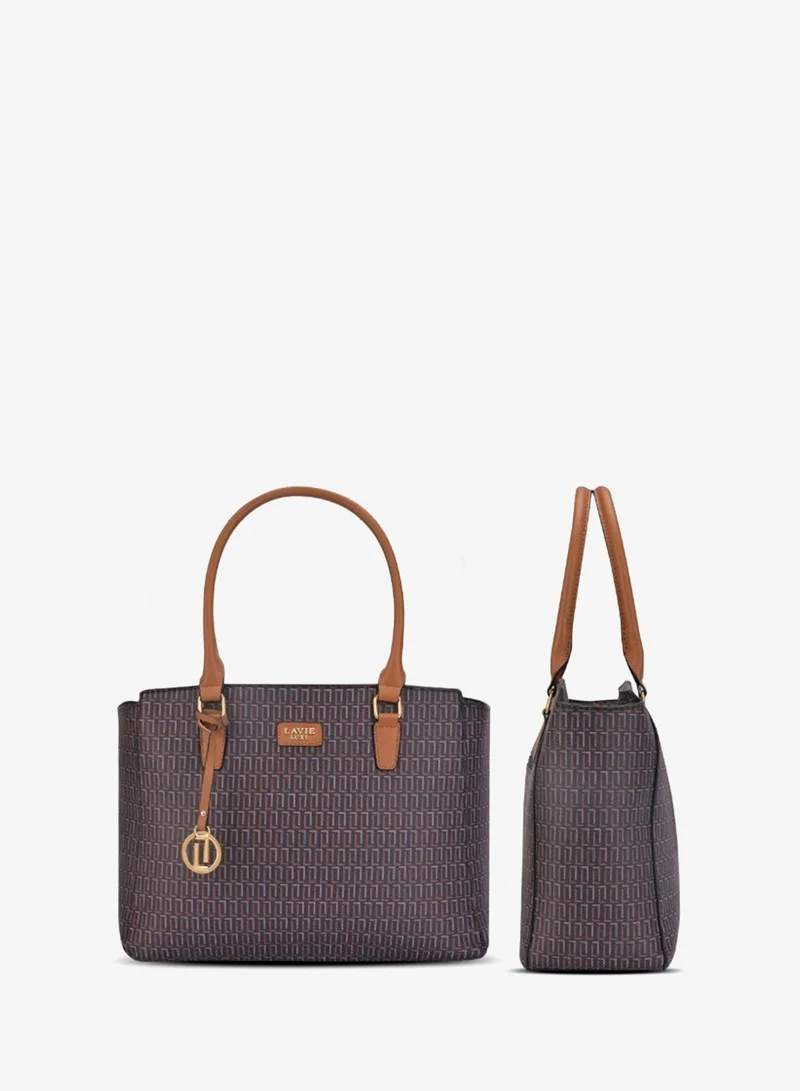Lavie  Luxe Mono Kelly25 Women's Tote(Navy) for Women | Best Price UAE