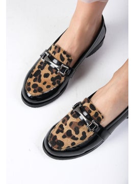 Black Color Patent Leather and Leopard Pattern Women's Casual Oxford Flat Shoes - pzsku/Z1AFA5348AAFF8E03E185Z/45/_/1740631153/f7431633-aef9-49ce-9b78-60a95579f038