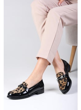 Black Color Patent Leather and Leopard Pattern Women's Casual Oxford Flat Shoes - pzsku/Z1AFA5348AAFF8E03E185Z/45/_/1740631154/5a9b07b8-d6b9-454d-b38f-b53f4f39bb0b