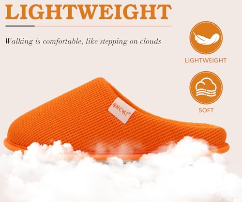 ONCAI Slippers Women Cushion Memory Foam Slipper for Woman 2026 Soft Home Cotton Warm Comfortable Winter Ladies Slide Slipper Slip On Home Bedroom Best House Shoes Indoor Outdoor Orange Size 8 US - Image 4