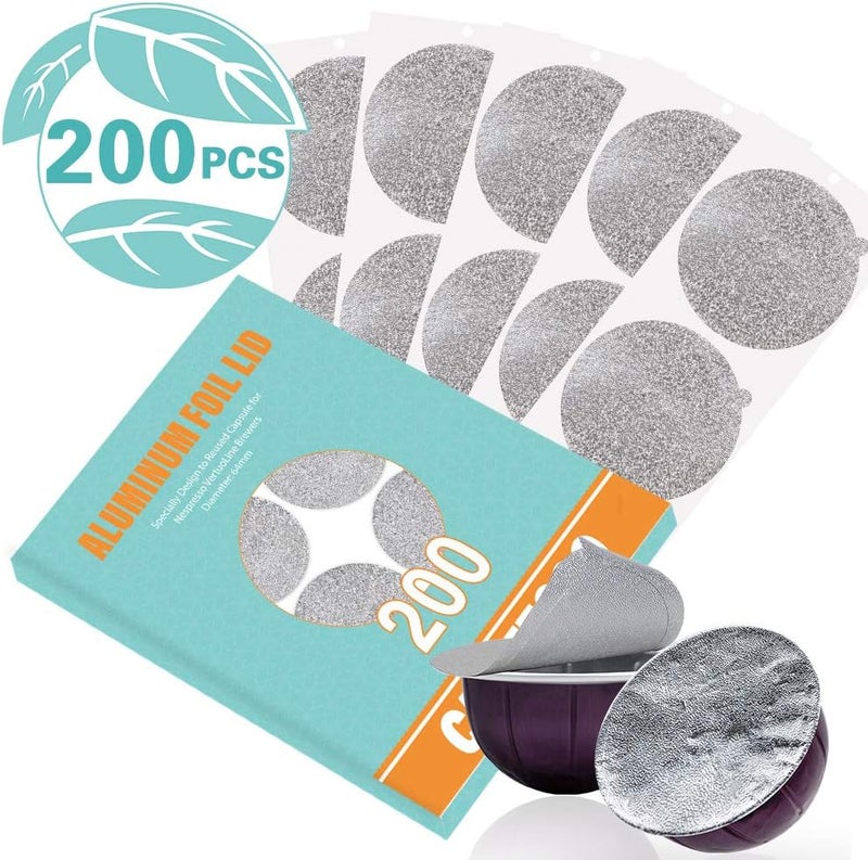 CAPMESSO Aluminum Foils Lids to Reuse Vertuoline Capsules Coffee Pods Compatible with Nespresso VertuoLine Machine 64mm(200/package) - Image 2
