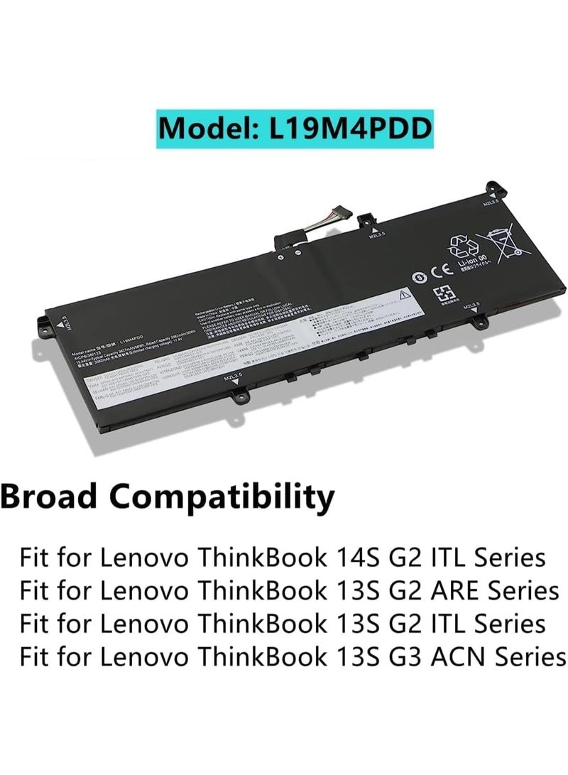Terabyte 15.44V 55Wh 3562mAh L19D4PDD L19M4PDD 5B10Z37621 Battery Compatible for Len.ovo Think/Book 14s G-2 ITL Serie BATTERY - Image 3