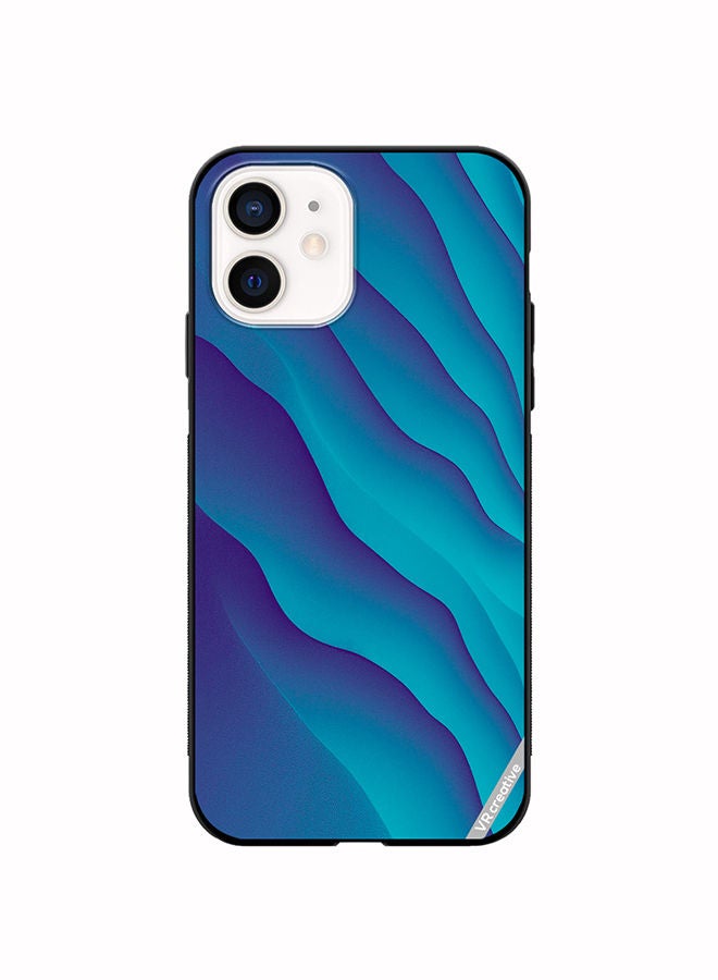 VR CREATIVE Protective Case Cover For Apple iPhone 12 mini Blue Abstract Design Multicolour - Image 1