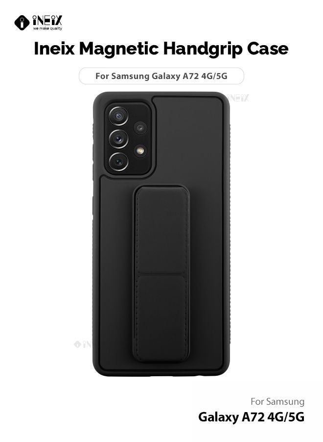 INEIX 3 in 1 Magnetic Hand Grip Holder Case For Samsung Galaxy A72 4G/5G Black - Image 1