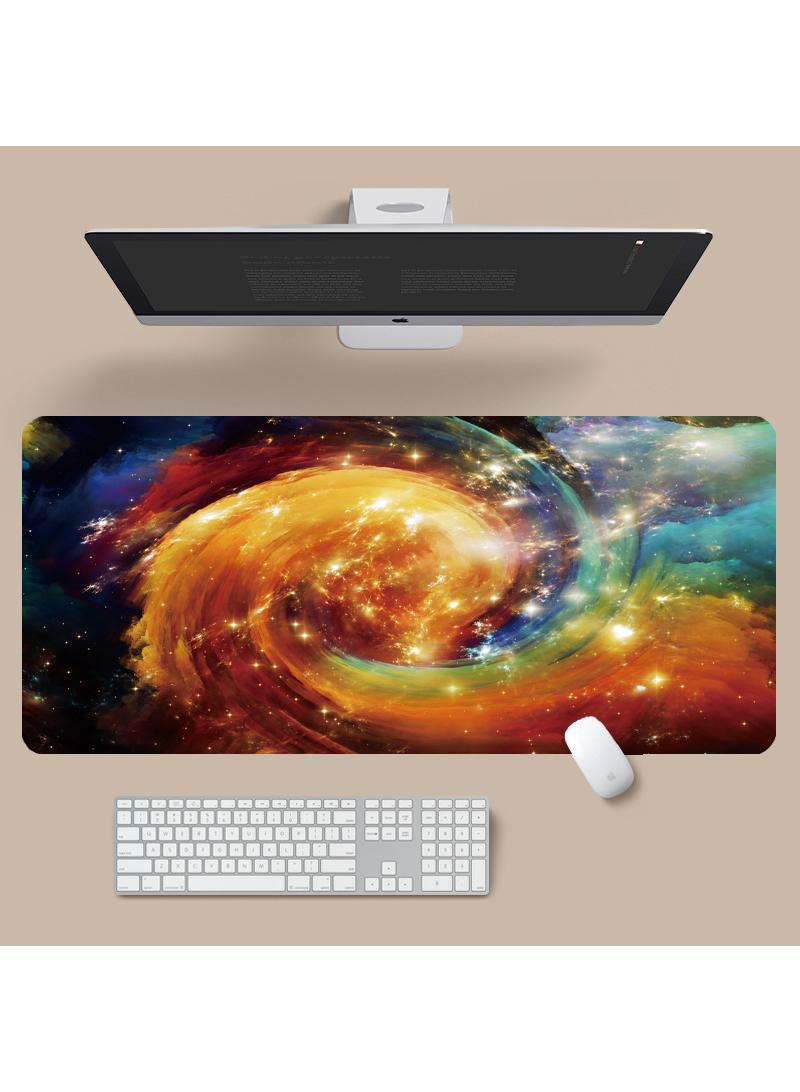 Loquat Starry Sky Pattern For Esports Games Gaming Mouse Pad Extended Large Mat Desk Pad Stitched Edges Mousepad Long Mouse Pad And Non-Slip Rubber Base Mice Pad 900X400X4mm - Image 1