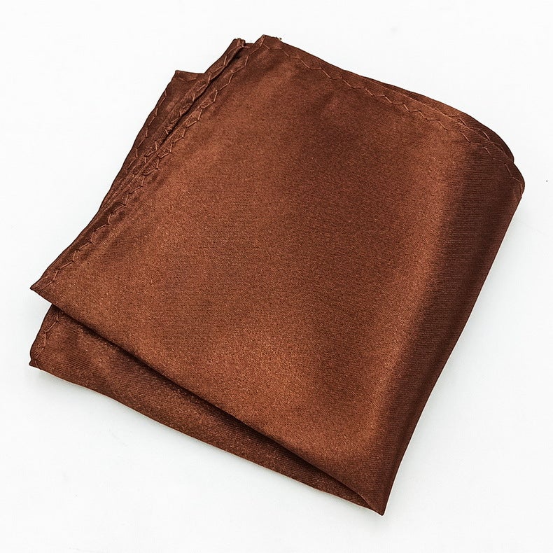 Men'S Suit Pocket Towel Solid Color Bright Polyester Silk Small Square Handkerchief Multi-Color Optional - Image 1