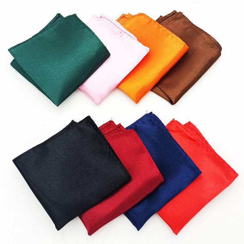 Men'S Suit Pocket Towel Solid Color Bright Polyester Silk Small Square Handkerchief Multi-Color Optional - Image 2