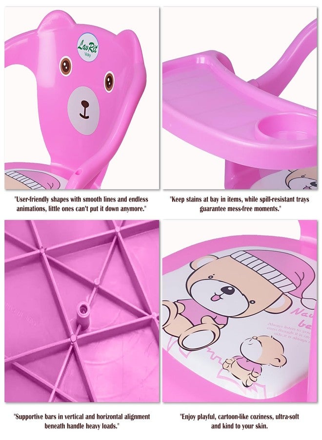 LavRit Baby Feeding Chair, with Tray Chair/Booster Plastic Chair for Kids/Feeding Chair for Kids,Portable Eating/Safe Chair(1-3 Years)/Upto 30 Kgs(Pink) - Image 2
