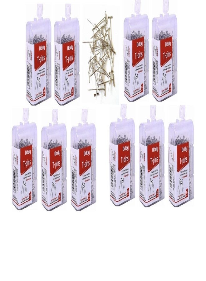 Oddy T-Shaped Pins in See Through dibbi Pack, Easy Insertion & Removal of Paper Clip (Pack of 10, 45 Gram in Each Pack) - Image 1
