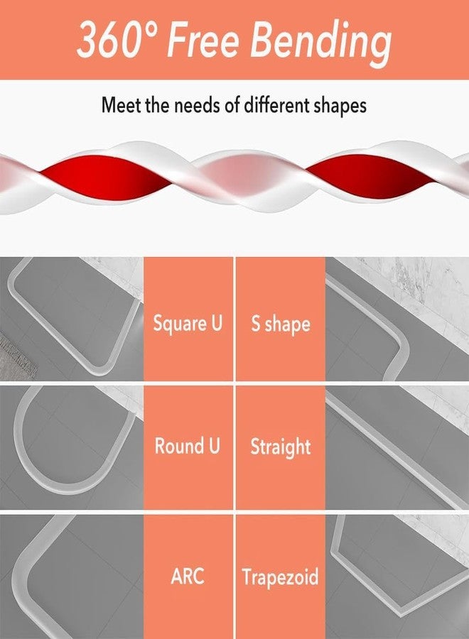 Shrux Self-Adhesive Water Stopper Tape for Bathroom & Toilet | Flexible Silicon Material Water Stopper Tape | Kitchen Slab Corner Threshold Water Dam Barrier Silicone Strip for Shower Floor (2 Meter) - Image 3