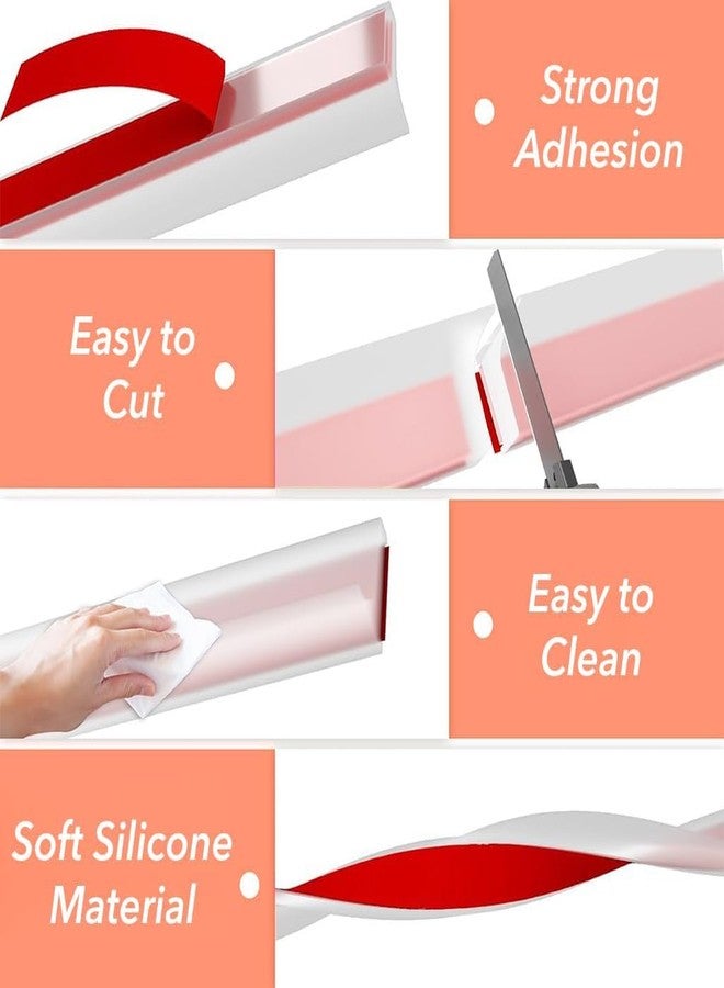 Shrux Self-Adhesive Water Stopper Tape for Bathroom & Toilet | Flexible Silicon Material Water Stopper Tape | Kitchen Slab Corner Threshold Water Dam Barrier Silicone Strip for Shower Floor (2 Meter) - Image 4