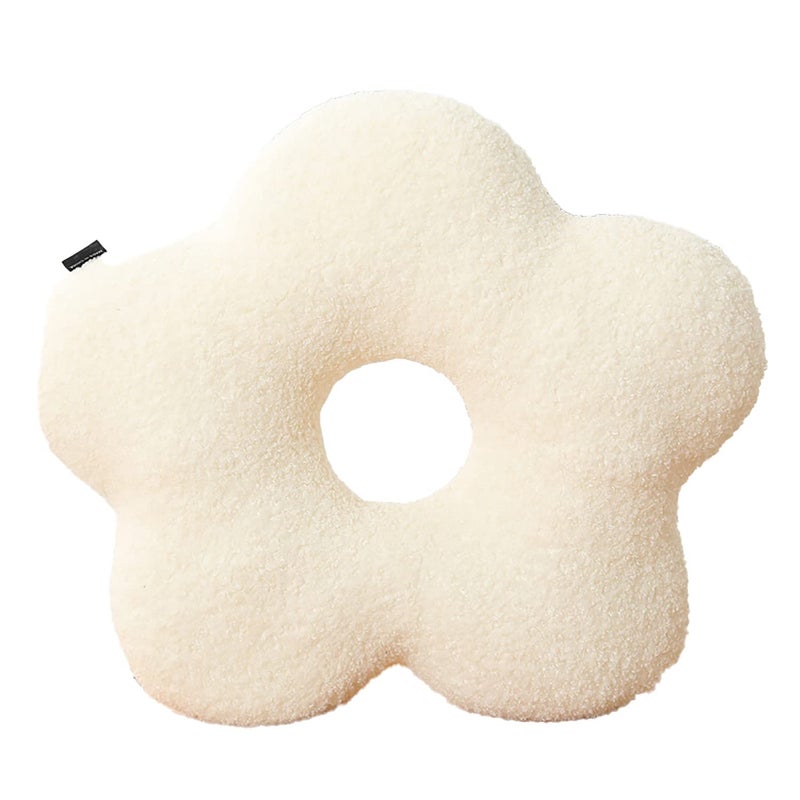 conrtems conrtems Nordic Style FlowerShaped and Ball Throw Pillows Sofa Plush Cushions 45cm 1771inch White Flower 