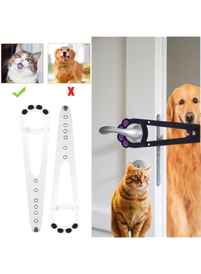 Durku Cat Door Latch, 2 Pcs Flex Latch Cat Door Holder, Cat Door Stopper to Keep Dog Out of Litter Boxes and Food, 5 Adjustable Size Strap 2.5-6 Wide, No Measuring, Easy to Install, White (Cat Paw) - Image 4
