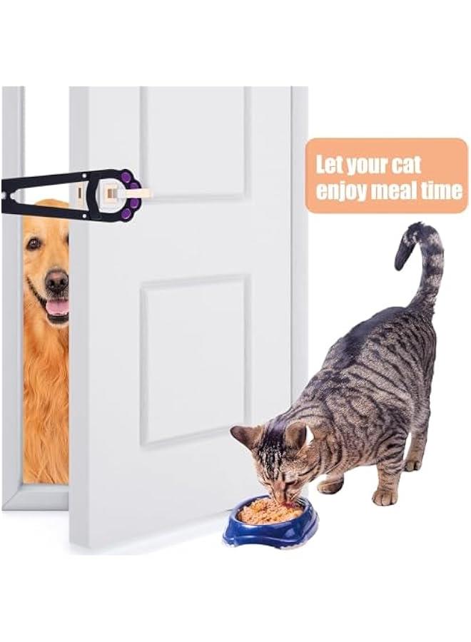 Durku Cat Door Latch, 2 Pcs Flex Latch Cat Door Holder, Cat Door Stopper to Keep Dog Out of Litter Boxes and Food, 5 Adjustable Size Strap 2.5-6 Wide, No Measuring, Easy to Install, White (Cat Paw) - Image 3