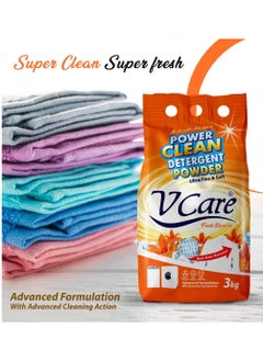 VCare V Care Detergent Powder 3kg - Advanced Cleaning Formula with Fresh Blossom Scent  - Image 4