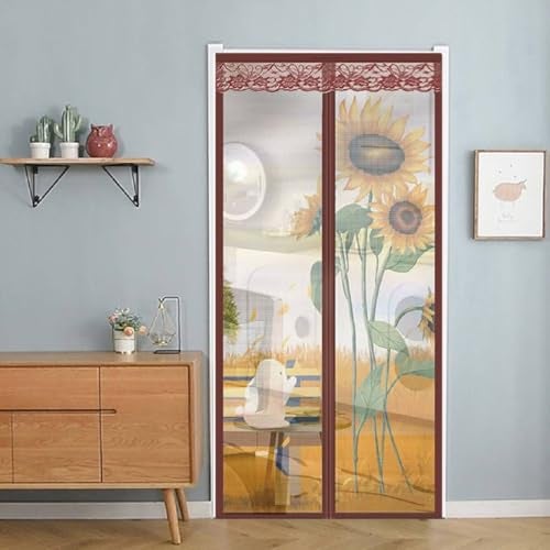 Kn2 MART Magnetic Mosquito Net Curtain for Doors with Magnet Auto-Closing Insect Screen Mosquito Net Door Mesh to Keep Mosquitoes Out (210 * 100 cm-Brown) - Image 1