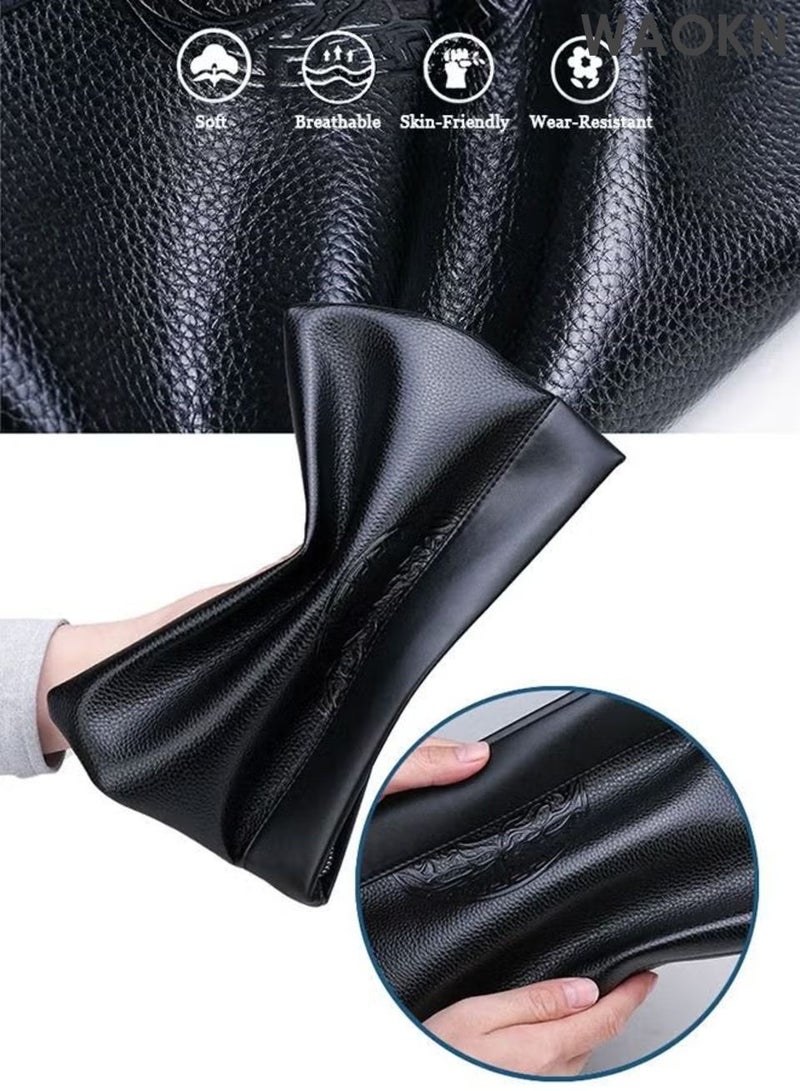 WAOKN Men's Totem Embossed Printing Clutch Bag Super Slim Anti-Theft Minimalist Textured Large Leather Wallet Card Case Gift for Men Black Multi Compartment Zipper Soft and Lightweight Portable Clutch Bag,unisex,black. - Image 3