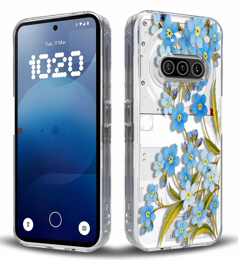 GIOIA BAZAAR for Nothing Phone 3A Case, Premium Transparent Hybrid Soft Slim Dust Proof Silicone Back Case Cover with Camera Protection Floral Design for Woman Girls (Pattern 5, Nothing Phone 3A) - Image 5