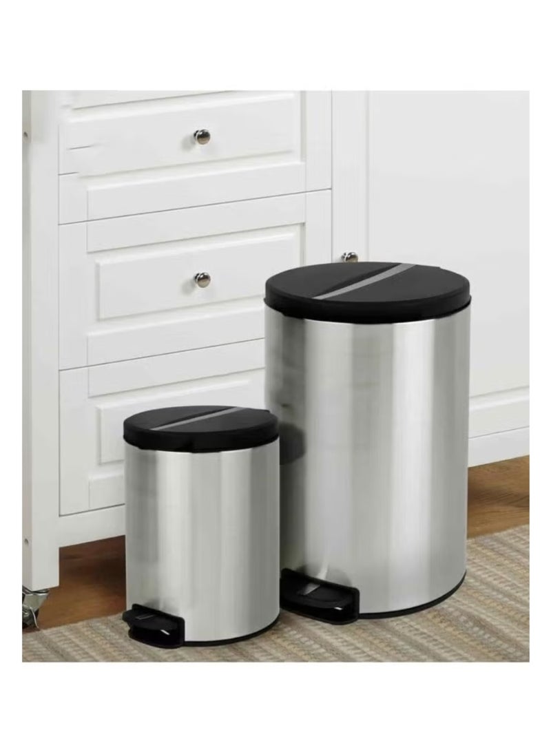 EKO NOVA SERIES | Brushed Stainless Steel Finish | Soft-Closing | Fingerprint-Resistant | Step Trash Bin | Small | 5L - Image 4