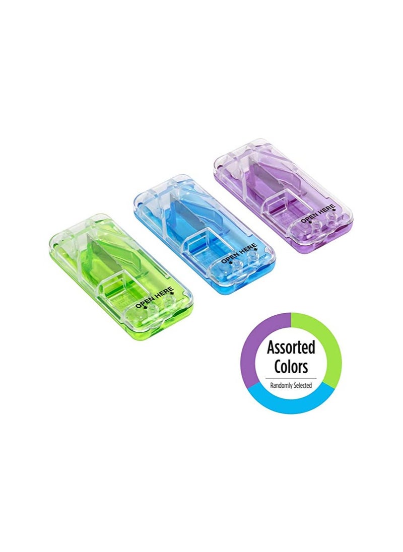 Pill Cutter With Sharp Blade And Pill Holder In A Compact Design Ideal For On The Go And Travel