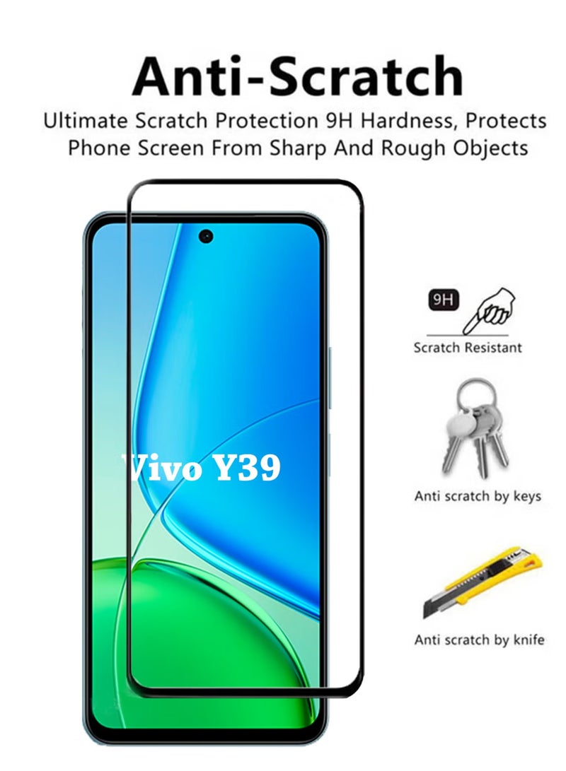 2 Pack Screen Protector for Vivo Y39 | Tempered Glass Available in Combo Pack Compatible with Vivo Y39 | Screen Protector Full HD Quality Tempered Glass Anti-Scratch Edge to Edge Coverage with Easy Installation Kit - Black - Image 4