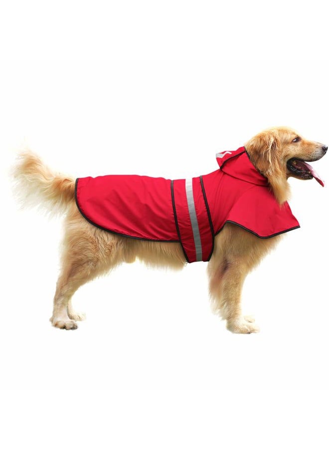 HDE Dog Raincoat Hooded Slicker Poncho for Small to X-Large Dogs and Puppies (Red, X-Large) - Image 2