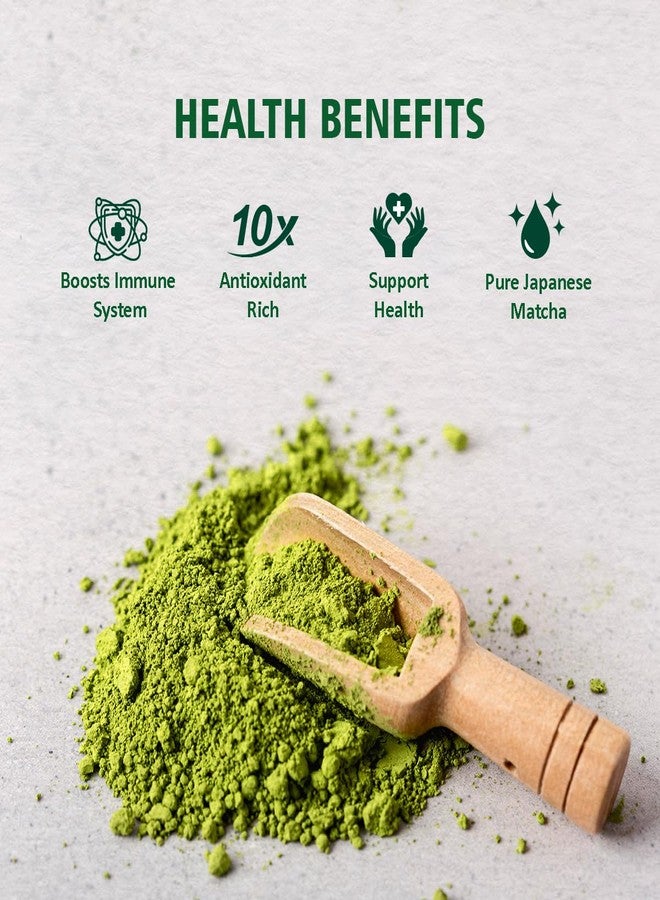 Golden Tips Japanese Matcha Green Tea Powder – 50g (50 Servings) Tin Can, No Additives, Antioxidant-Rich Superfood, No Artificial Sweeteners - Image 2