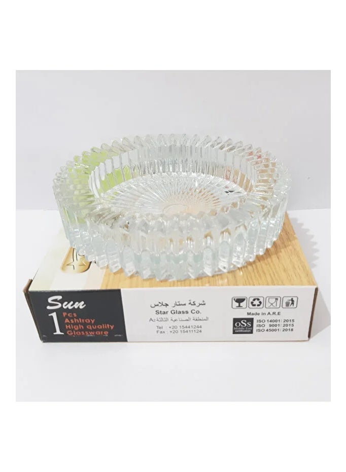 Glass Ashtray 14.5X3.5 cm Large Size Round Glass Ashtray Ash Tray - Image 3
