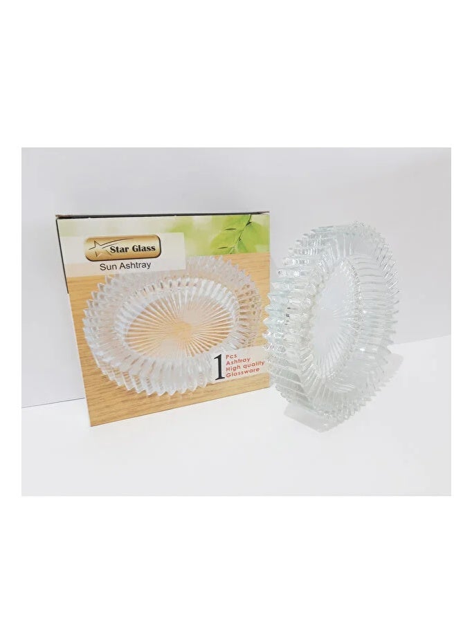 Glass Ashtray 14.5X3.5 cm Large Size Round Glass Ashtray Ash Tray - Image 2