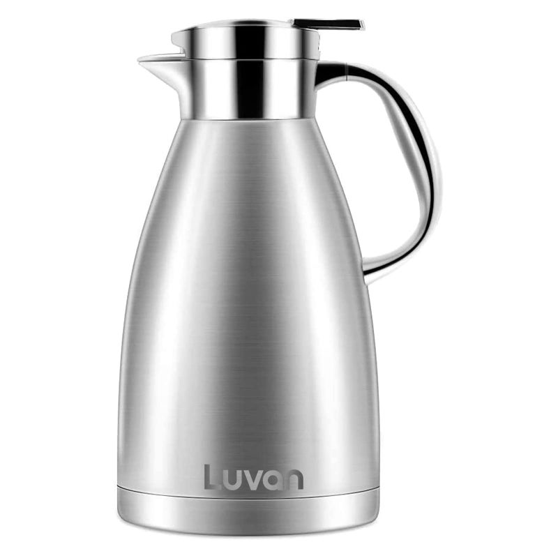 Luvan 18 Litre Thermal Carafe 1810 FoodGrade Stainless Steel Thermal CarafeDouble Walled Vacuum Insulated with Press Button Top12 Hrs Heat24 Hrs Cold RetentionLab Testedfor CoffeeTea