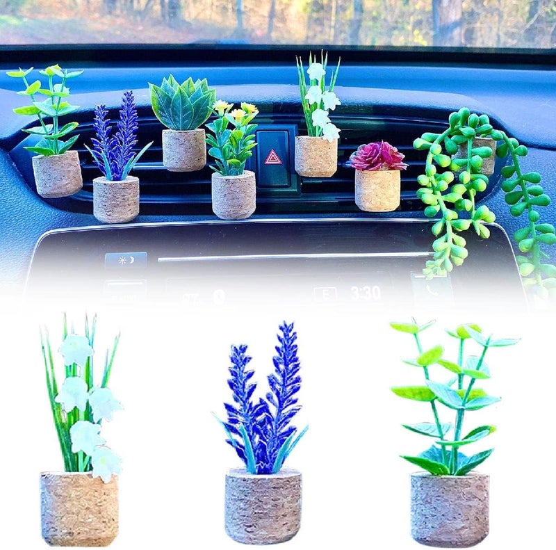 klarako Plant Car Air Freshener Vent Clip,Car Vent Clip Air Freshener,Succulent Car Air Freshener (3PCS-B) - Image 1