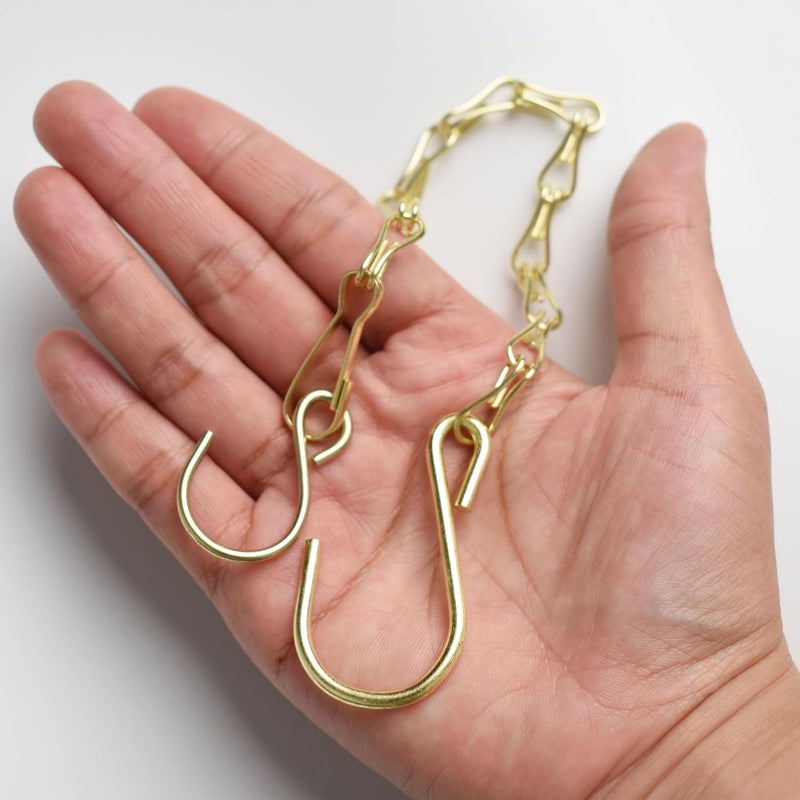Sersberg Chain for Hanging Plants,11 Inch Gold Hanging Chain, Small Basket Chain Kits with Hooks for Bird Feeder Planter Porch Wind Chime (Gold, 11 Inch-6PCS) - Image 4