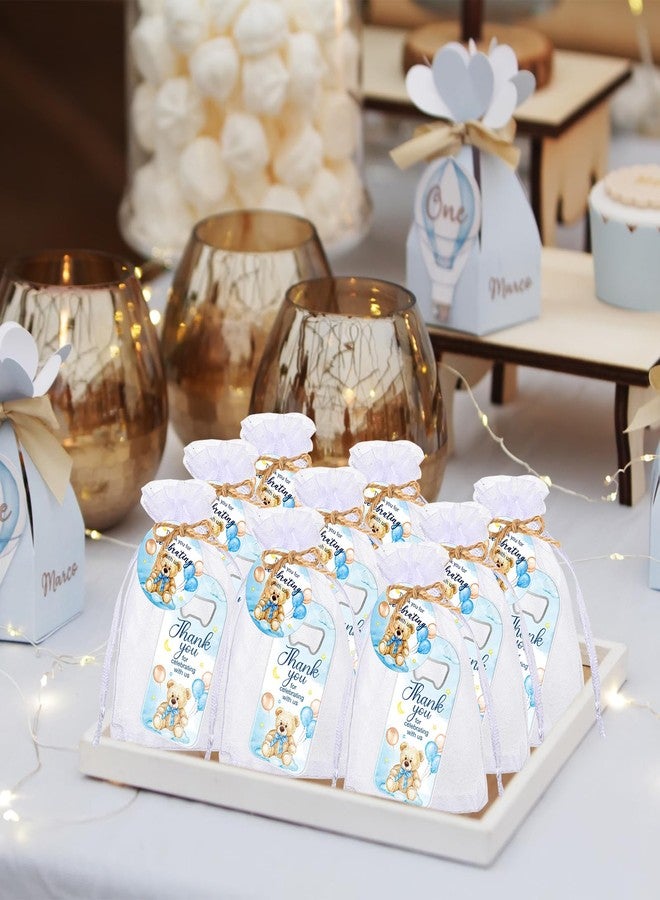 Singhoow 50 Pcs Baby Shower Bottle Opener Bulk Favor for Guests Magnetic Handheld Bottle Opener with Thank You Tags Drawstring Bags for Baby Shower Baptism Souvenir(Bear) - Image 5