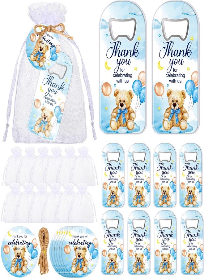 Singhoow 50 Pcs Baby Shower Bottle Opener Bulk Favor for Guests Magnetic Handheld Bottle Opener with Thank You Tags Drawstring Bags for Baby Shower Baptism Souvenir(Bear) - Image 1