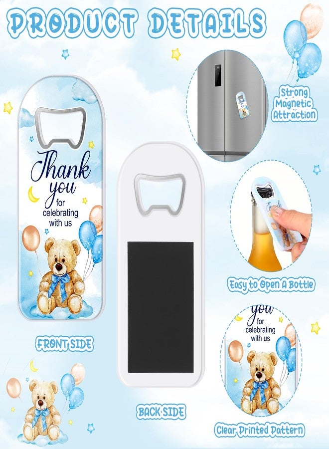 Singhoow 50 Pcs Baby Shower Bottle Opener Bulk Favor for Guests Magnetic Handheld Bottle Opener with Thank You Tags Drawstring Bags for Baby Shower Baptism Souvenir(Bear) - Image 3