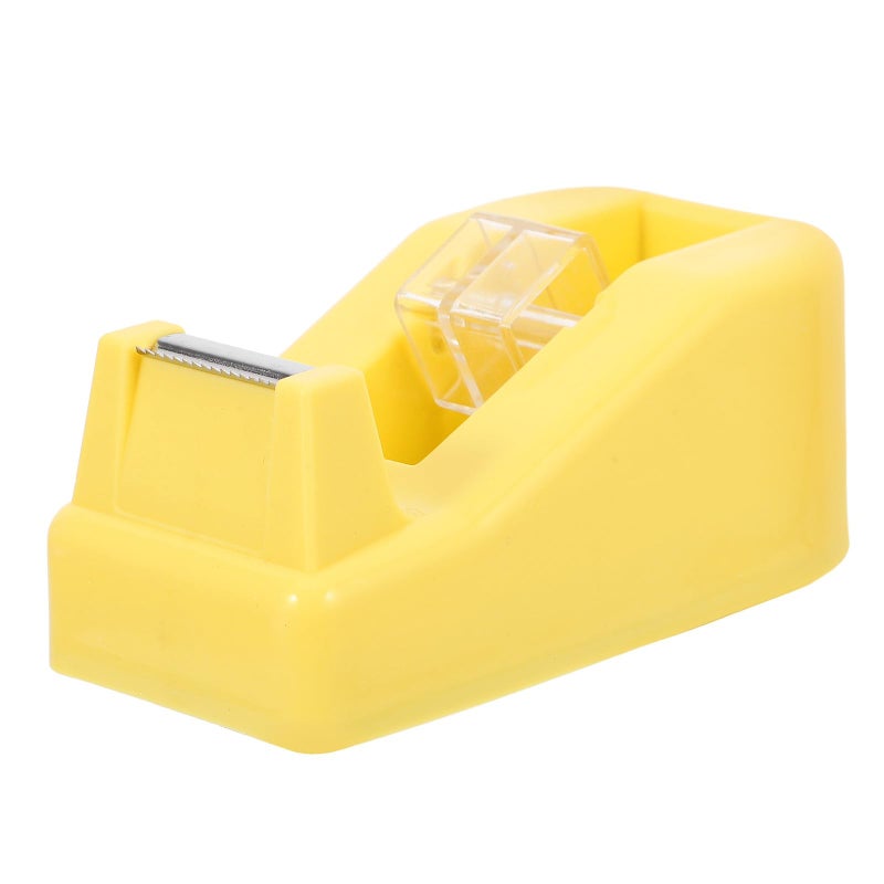 Light Yellow Mini Tape Dispenser With Stable Base For Office Desk And Classroom - Image 2