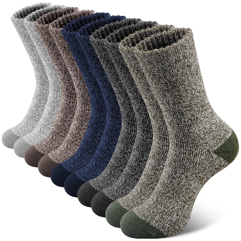 SIMIYA 5 Pairs Merino Wool Socks for Men, Super Thick Hiking Thermal Socks for Cold Weather - Image 1