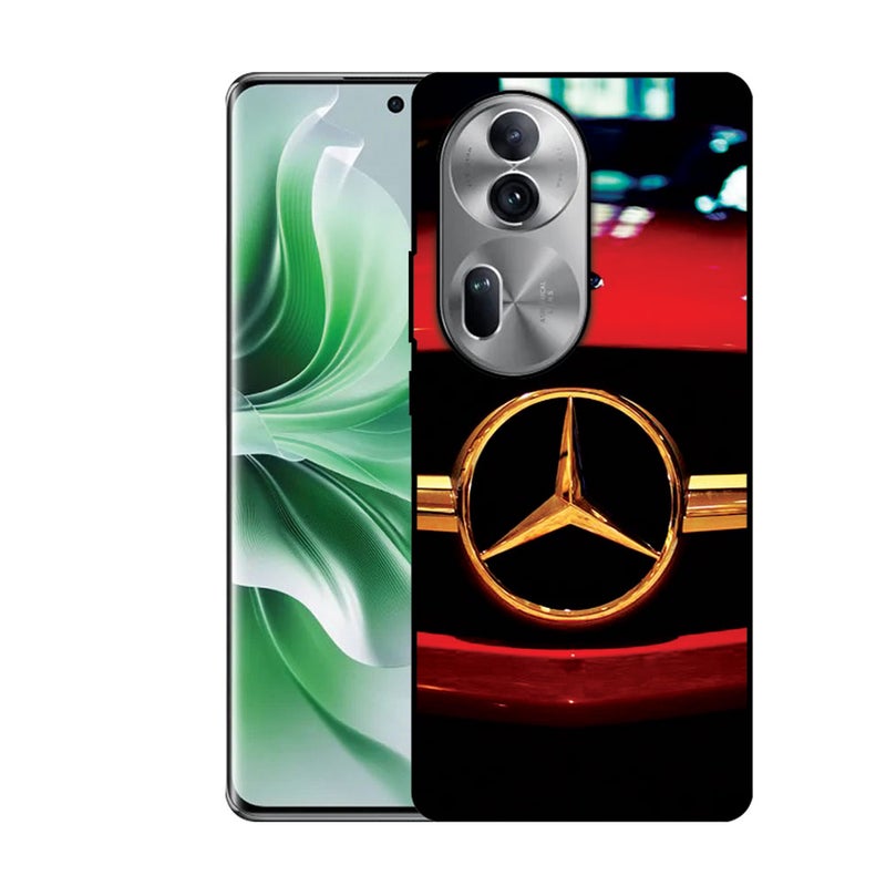 EYE CATCH Printed Protective Case Cover For Oppo Reno 11-  Mercedes Gold Logo - Image 1