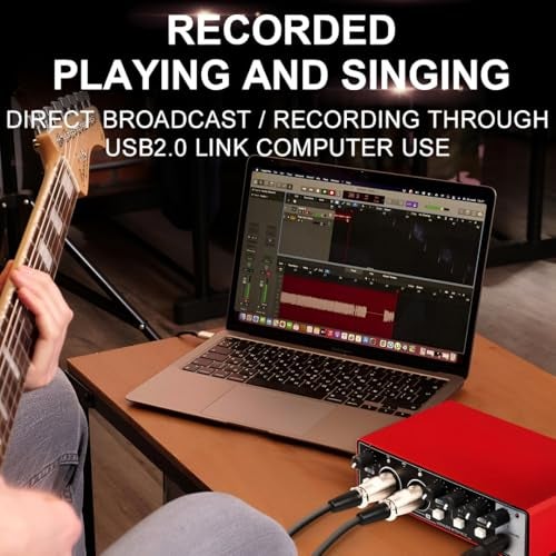 Powerpak AI-06 2 Channel Audio Interface | 24-bit/192kHz High Fidelity Recording, 48V Phantom Power Support | XLR/MIC/LINE inputs | Plug and Play-No Drivers for Recording, Podcaster - Image 3