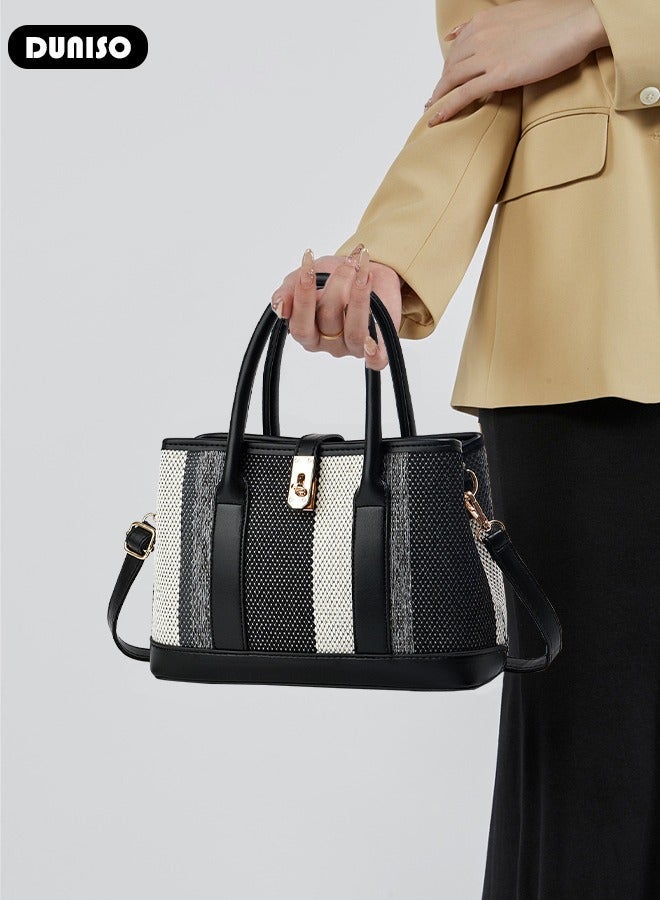 DUNISO Women's Handbag with Removable Shoulder Strap, Soft PU Leather Elegant Tote Bag, Large Capacity Tote Shoulder Bag, Fashion Ladies Satchel Bag for Office Travel Daily - Image 5