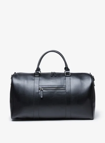 DUCHINI Men's Solid Detachable Strap Duffle Bag with Handles and Zip Closure