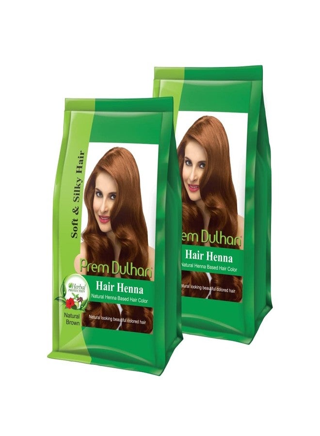 Prem Dulhan Hair Henna 125 g/4.40 Ounce for Vibrant & Long-Lasting Results, Natural Brown Shade, Ammonia-Free & PPD-Free Coloring, Sachets (Natural Brown, 125 gm (Pack of 2)) - Image 1